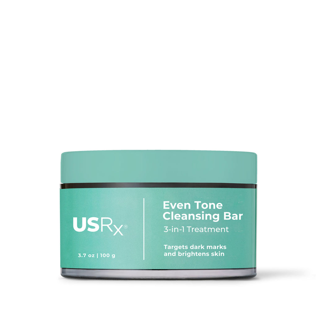 Jar of USRX Even Tone Cleansing Bar treatment for dark marks