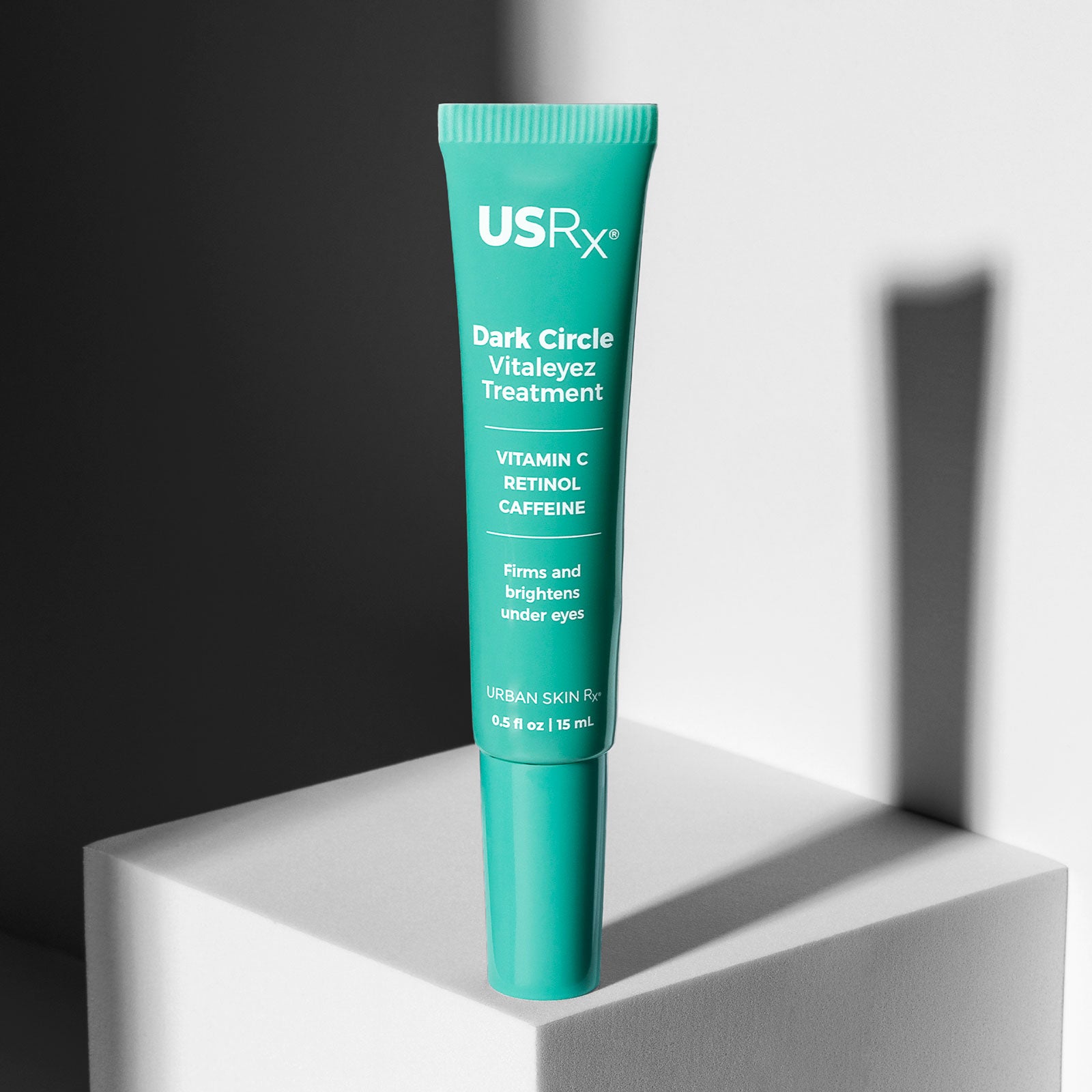 Tube of USRX Dark Circle Vitaleyez Treatment on a white background