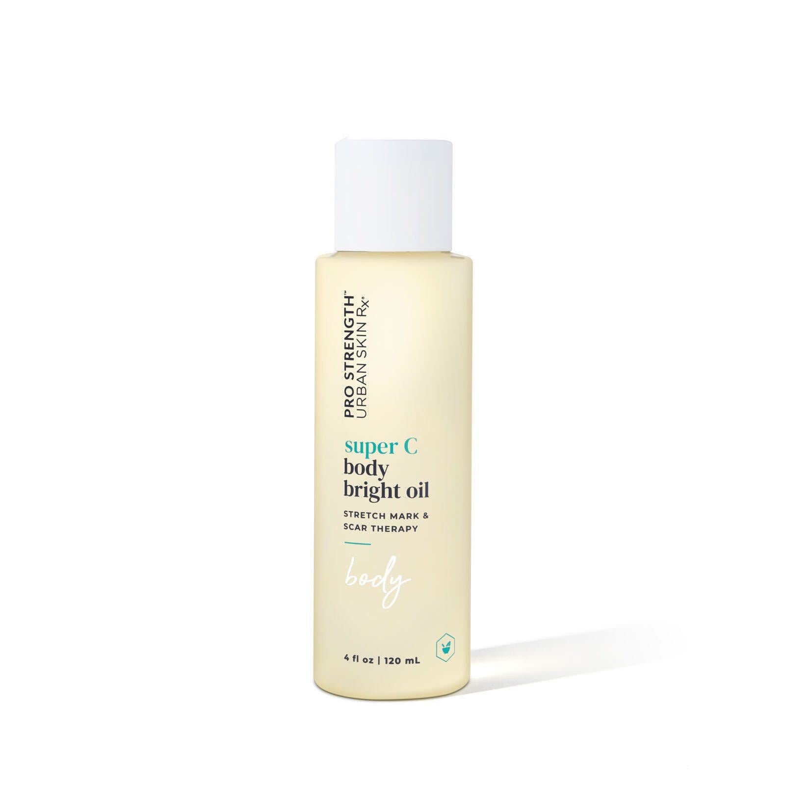 Bottle of Urban Skin RX Super C Body Bright Oil Stretch Mark & Scar Therapy