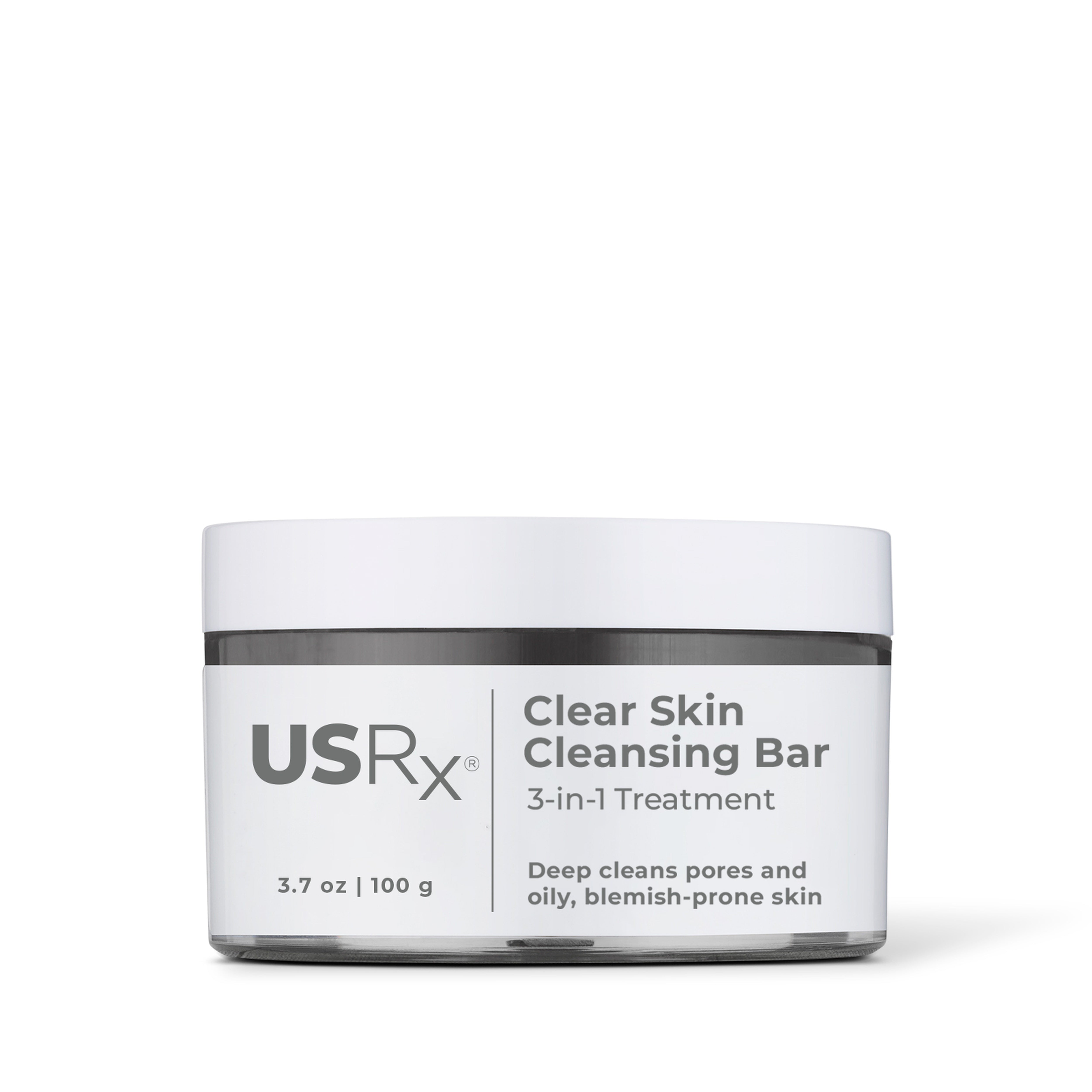 Jar of USRX Clean Skin Cleansing Bar treatment for clarifying skin