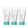 Three bottles of USRx Mini LacticGlow Cleanser on a white background