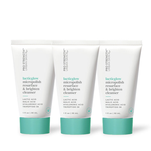 3-Pack Mini LacticGlow Micropolish Cleanser | Urban Skin Rx®
