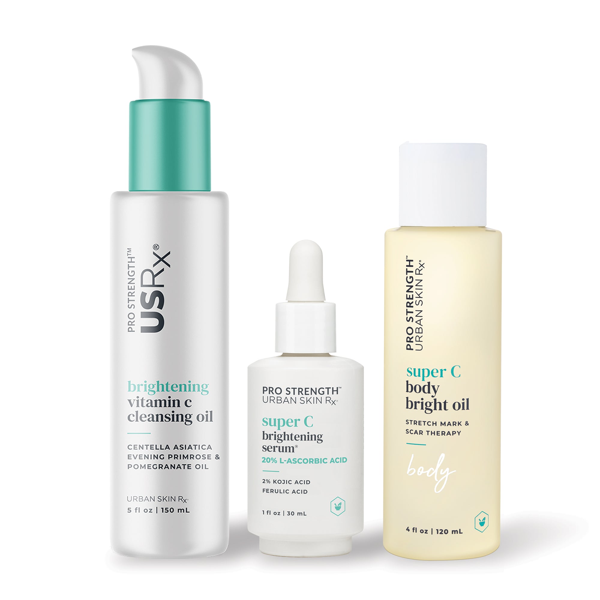 Set of three USRx skincare products on a white background